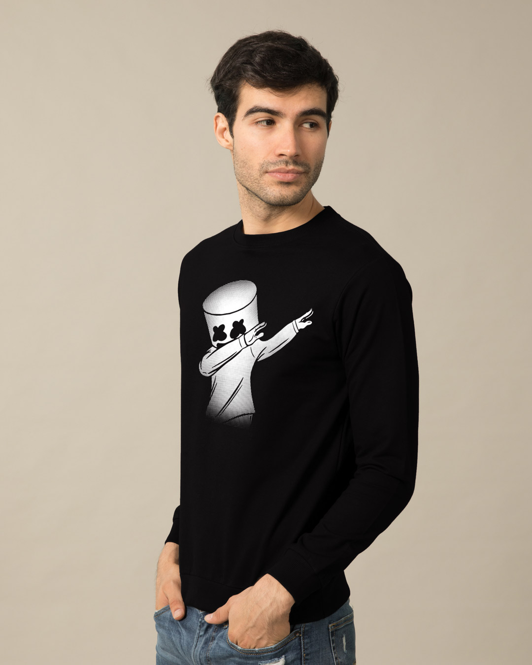 Shop Dab Marshmello Light Sweatshirt-Back