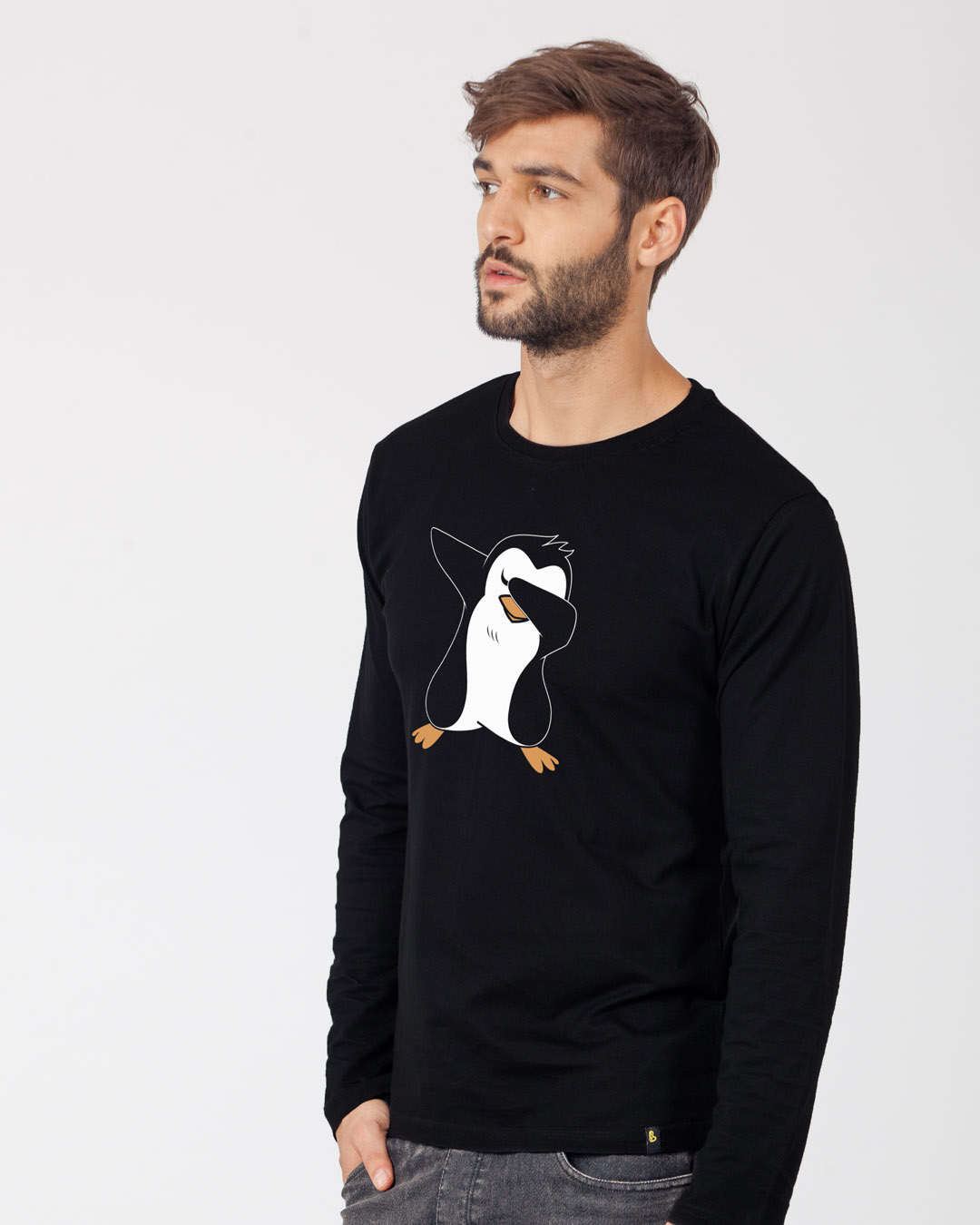 Shop Dab Penguin Full Sleeve T-Shirt-Back