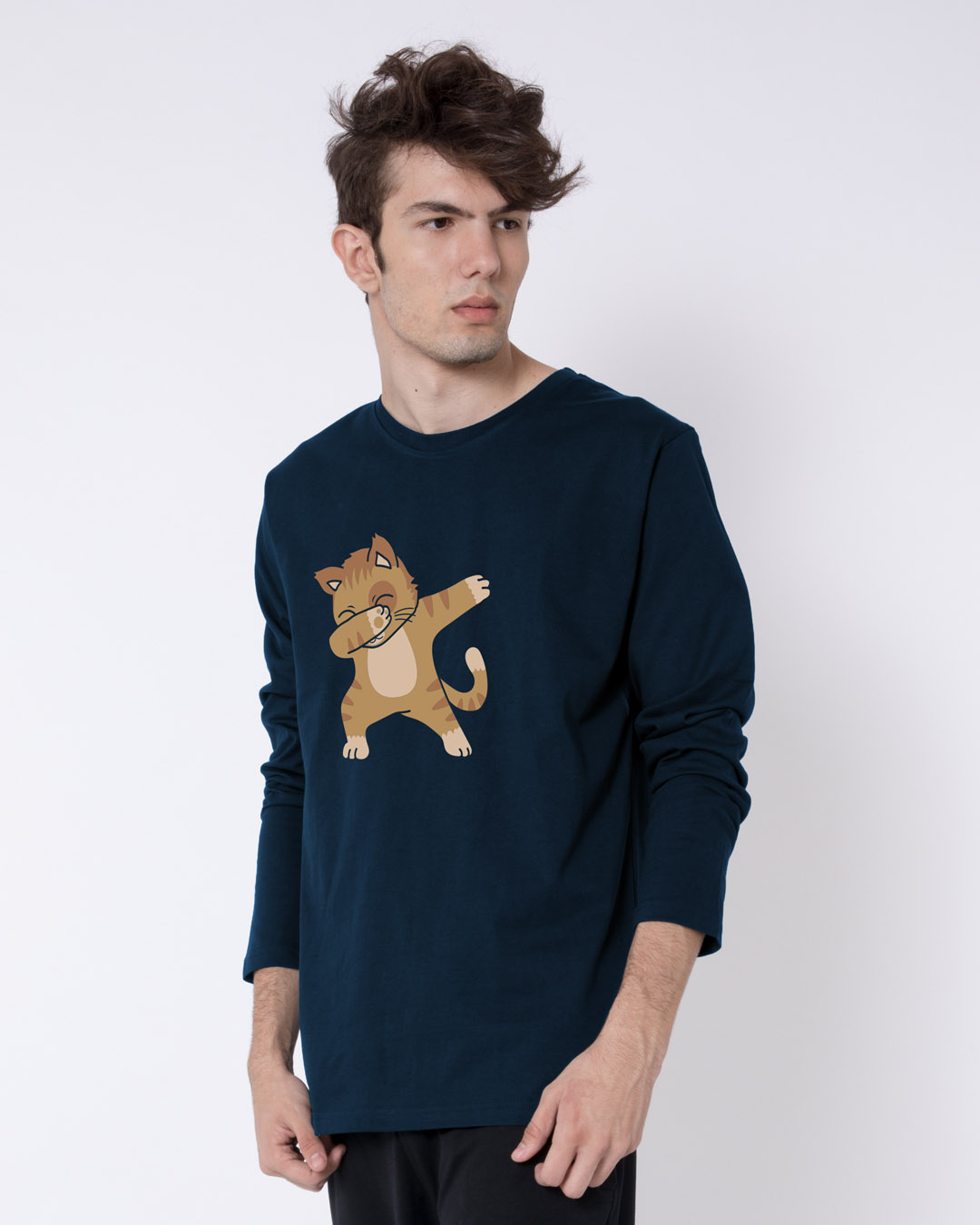 Shop Dabbing Cat Full Sleeve T-Shirt-Back