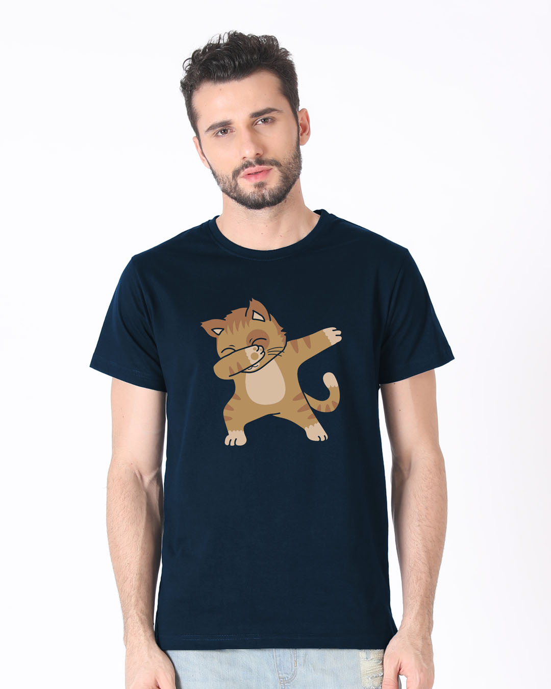 Shop Dabbing Cat Half Sleeve T-Shirt-Back