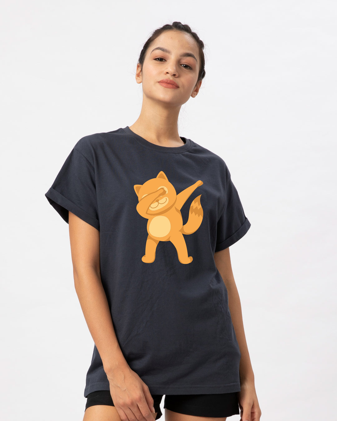 Shop Dabbing Catty Boyfriend T-Shirt-Back
