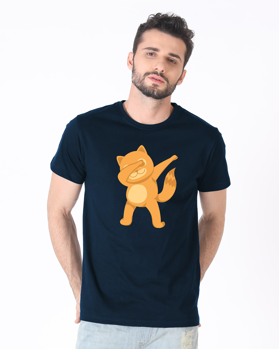 Shop Dabbing Catty Half Sleeve T-Shirt-Back