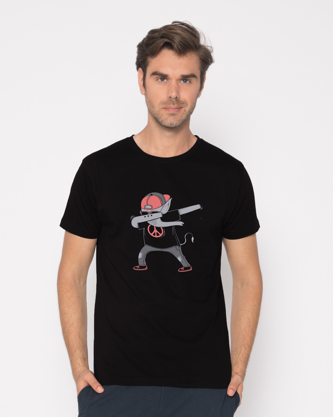 Shop Dabbing Elephant Half Sleeve T-Shirt-Back