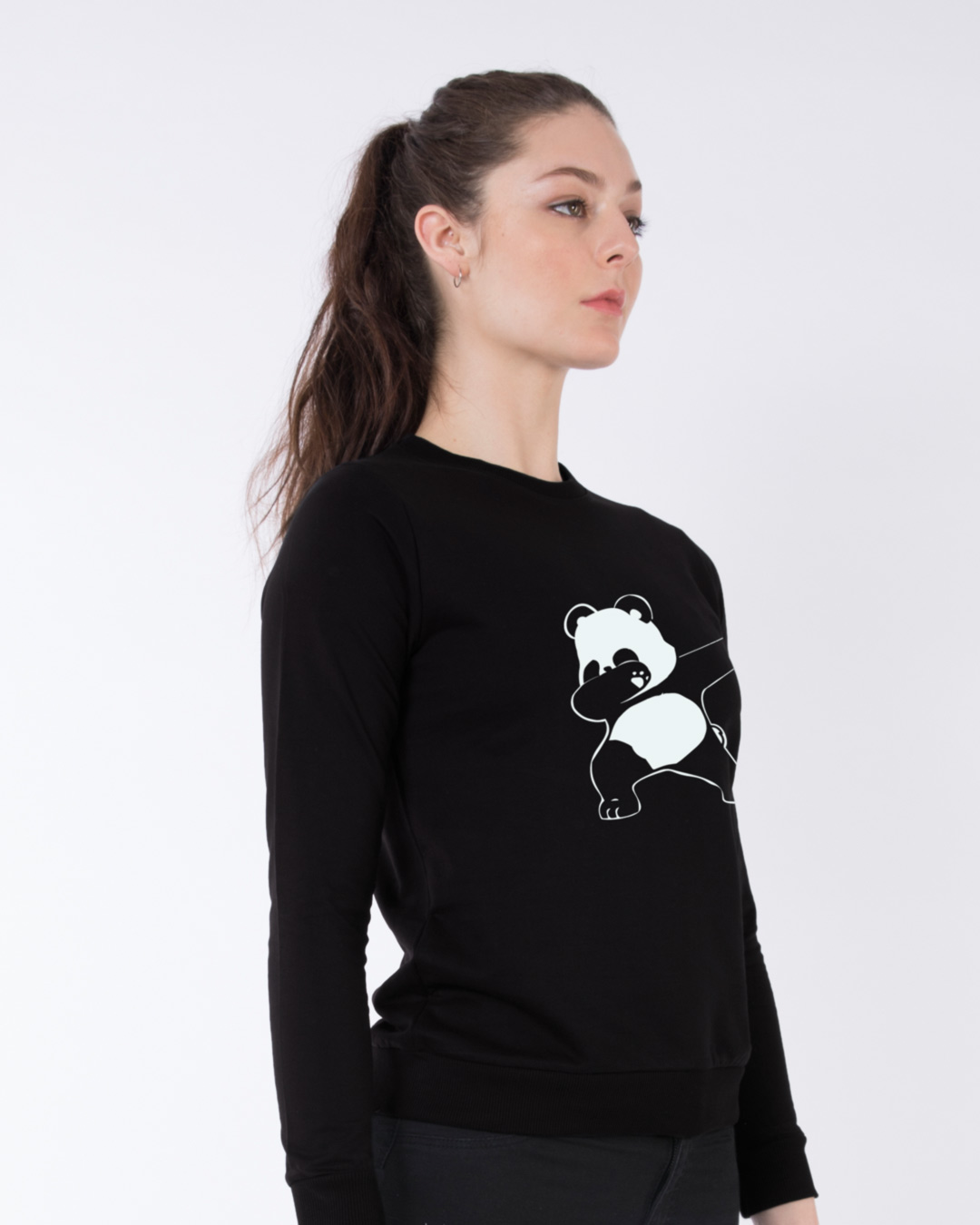 Shop Dabbing Panda Fleece Light Sweatshirt-Back
