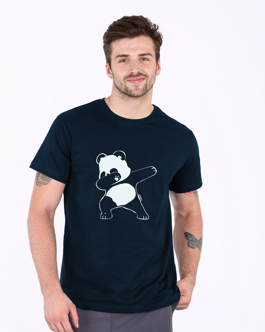 Shop Dabbing Panda Half Sleeve T-Shirt-Back