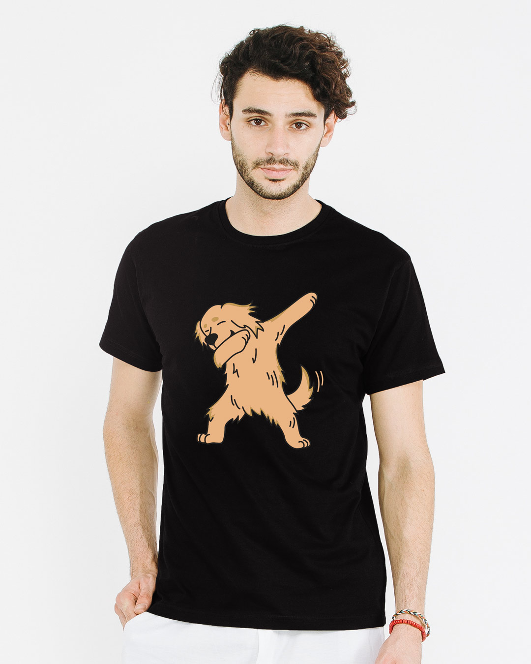 Shop Dabbing Retriever Half Sleeve T-Shirt-Back