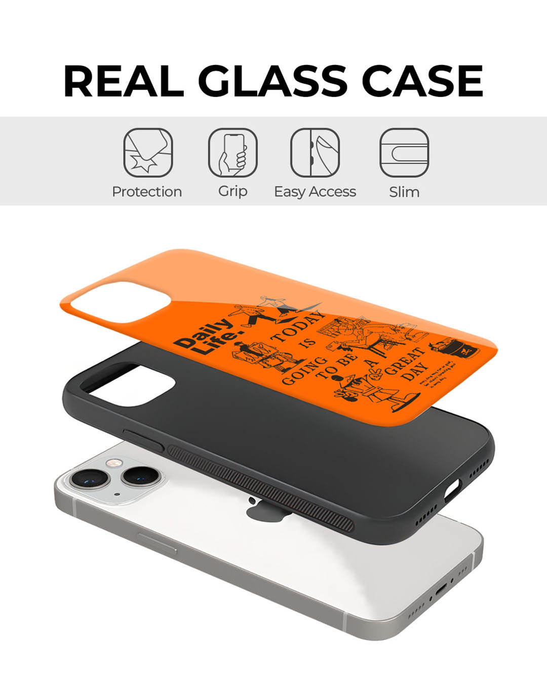 Shop Daily Life Premium Glass Cover for Apple iPhone 12 Pro Max-Back