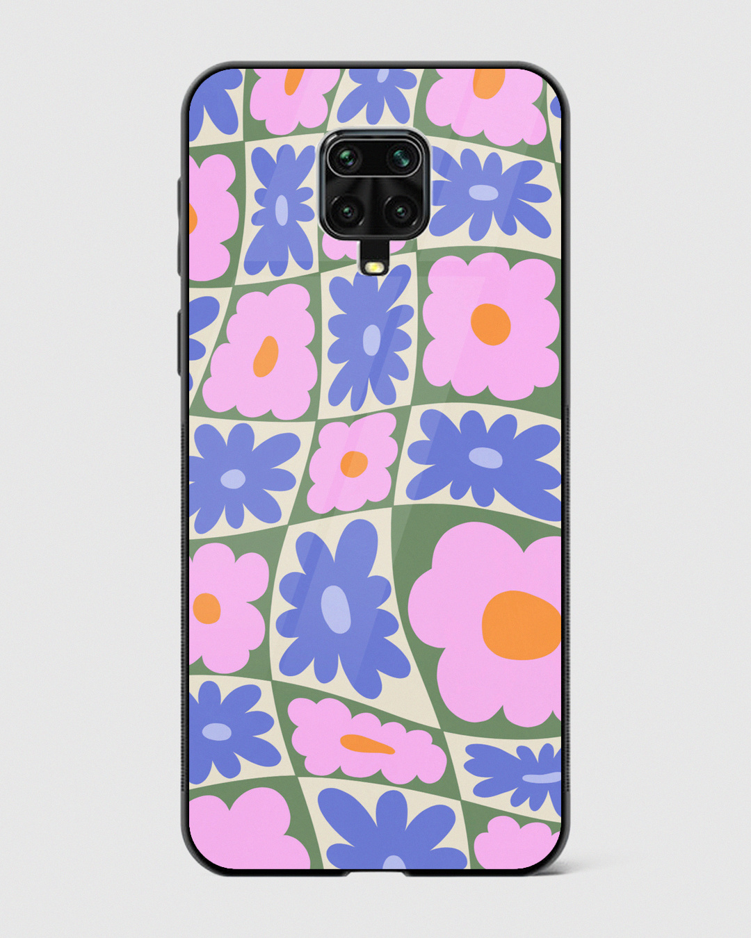 Buy Daisy Swirl Floral Premium Glass Case For Xiaomi Redmi Note 9 Pro 