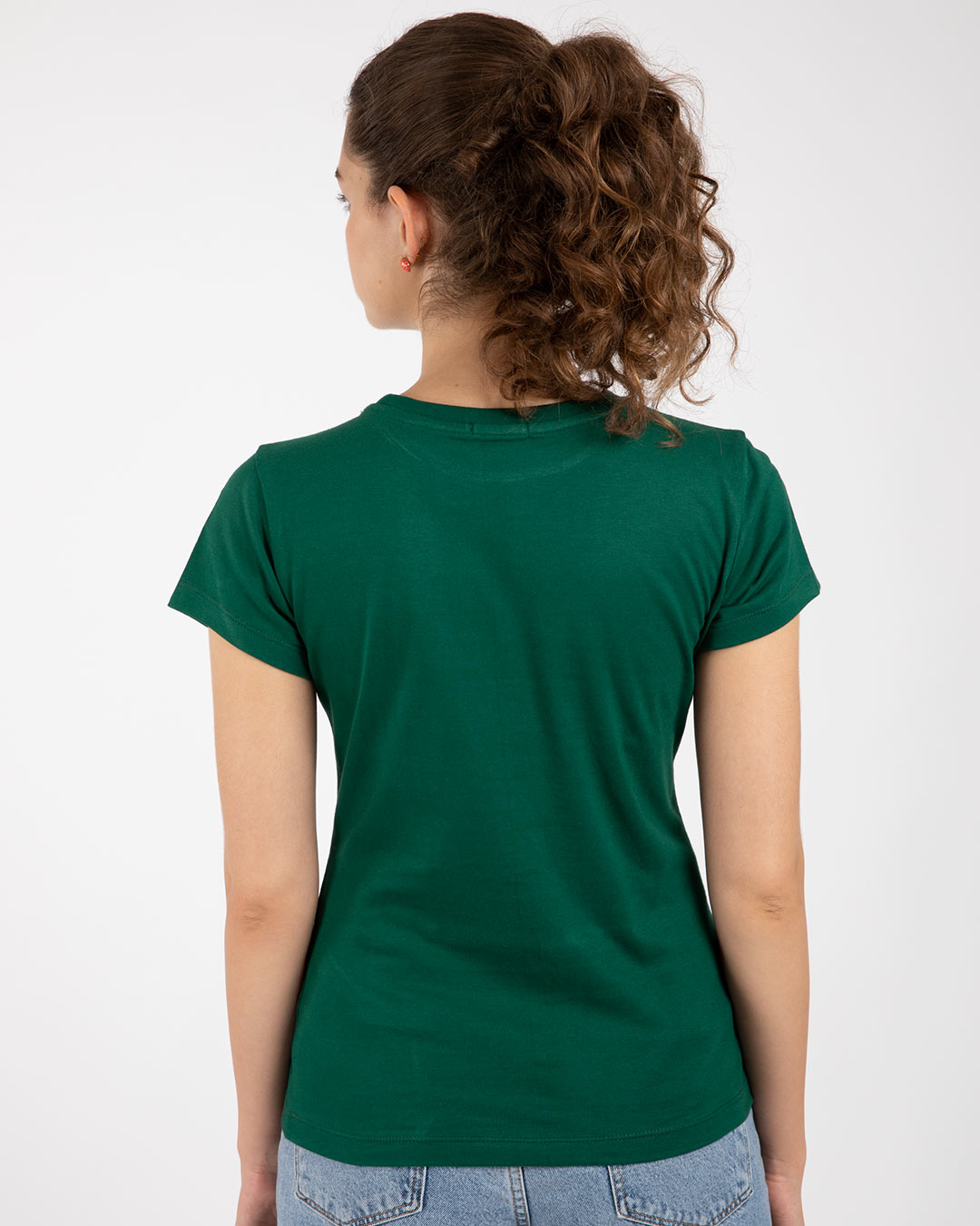 Shop Dalmatian Pocket Half Sleeve Printed T-Shirt Dark Forest Green (DL)-Back