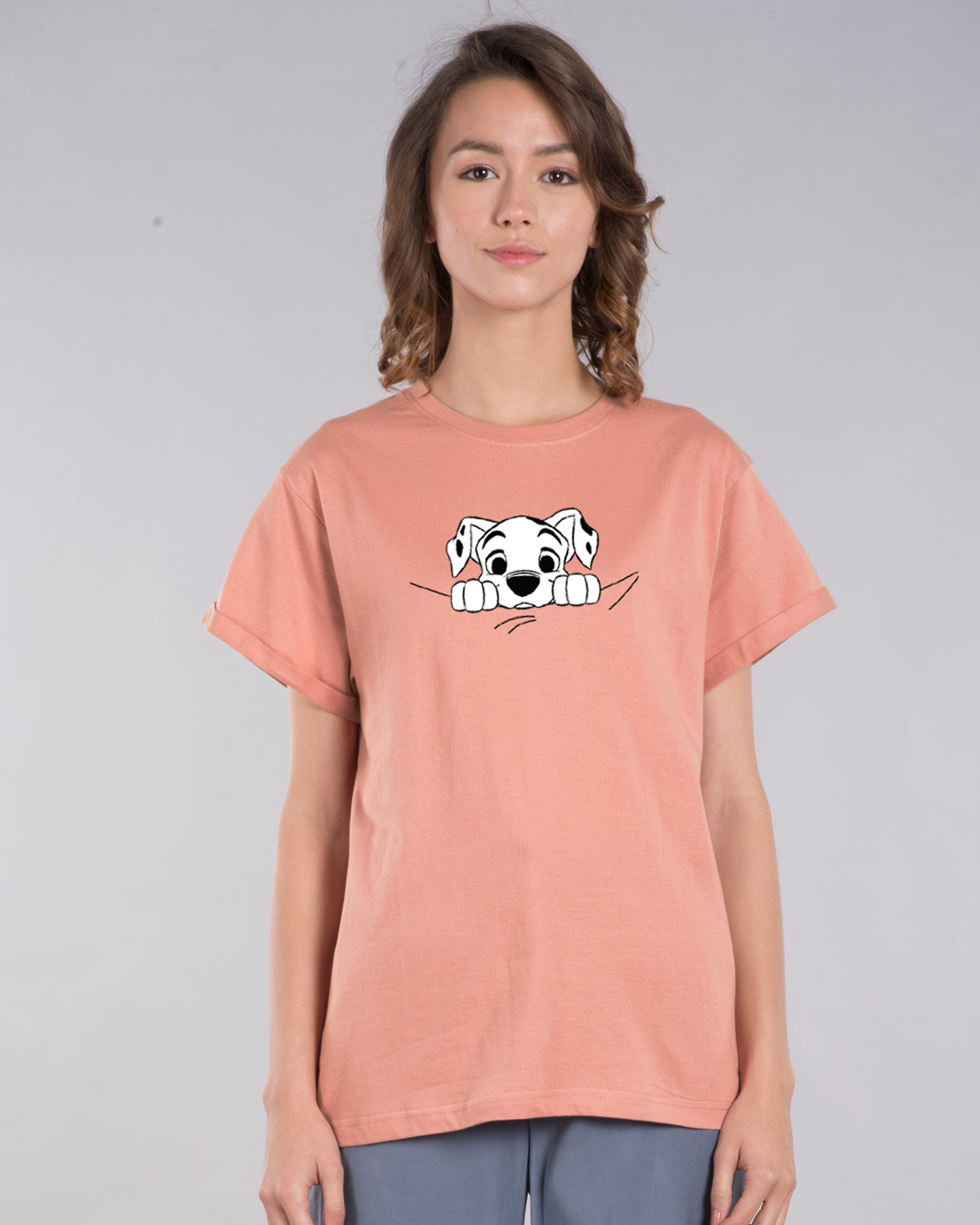 Shop Dalmatian Puppy Boyfriend T-Shirt (DL)-Back