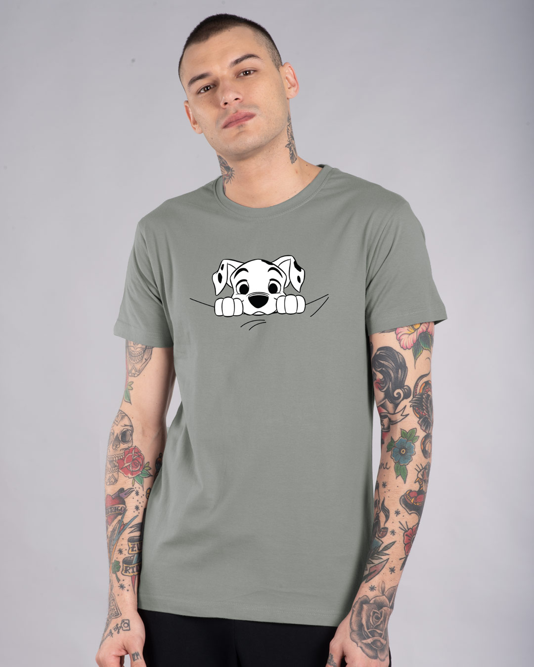 Shop Dalmatian Puppy Half Sleeve T-Shirt (DL)-Back