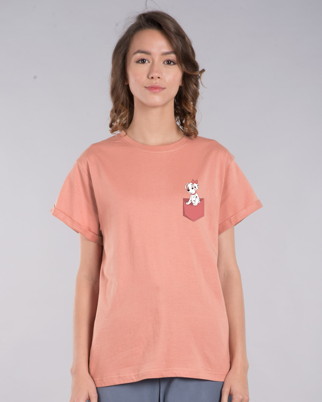 Shop Dalmation Pocket Boyfriend T-Shirt (DL)-Back