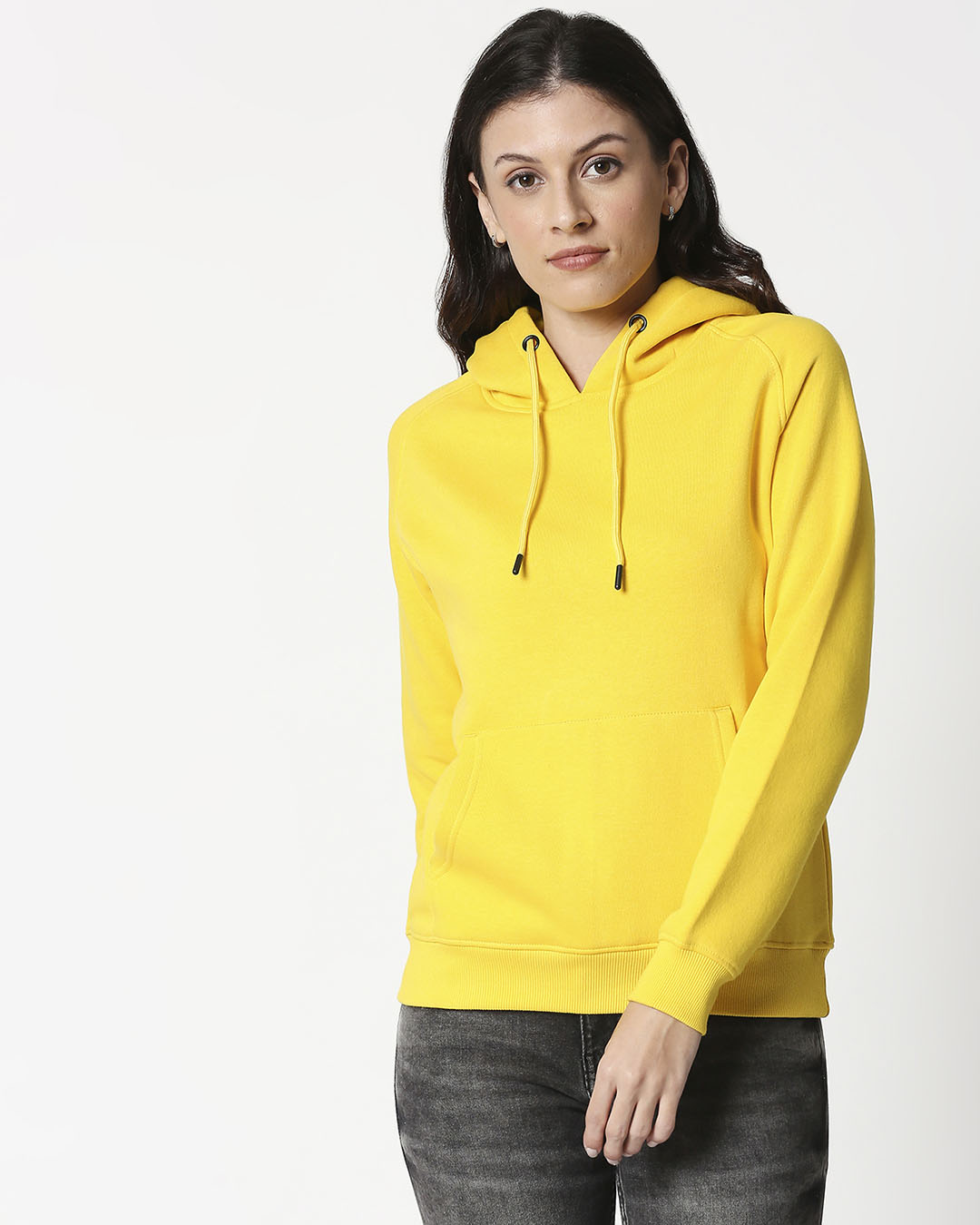 Shop Women's Yellow Hoodie-Back