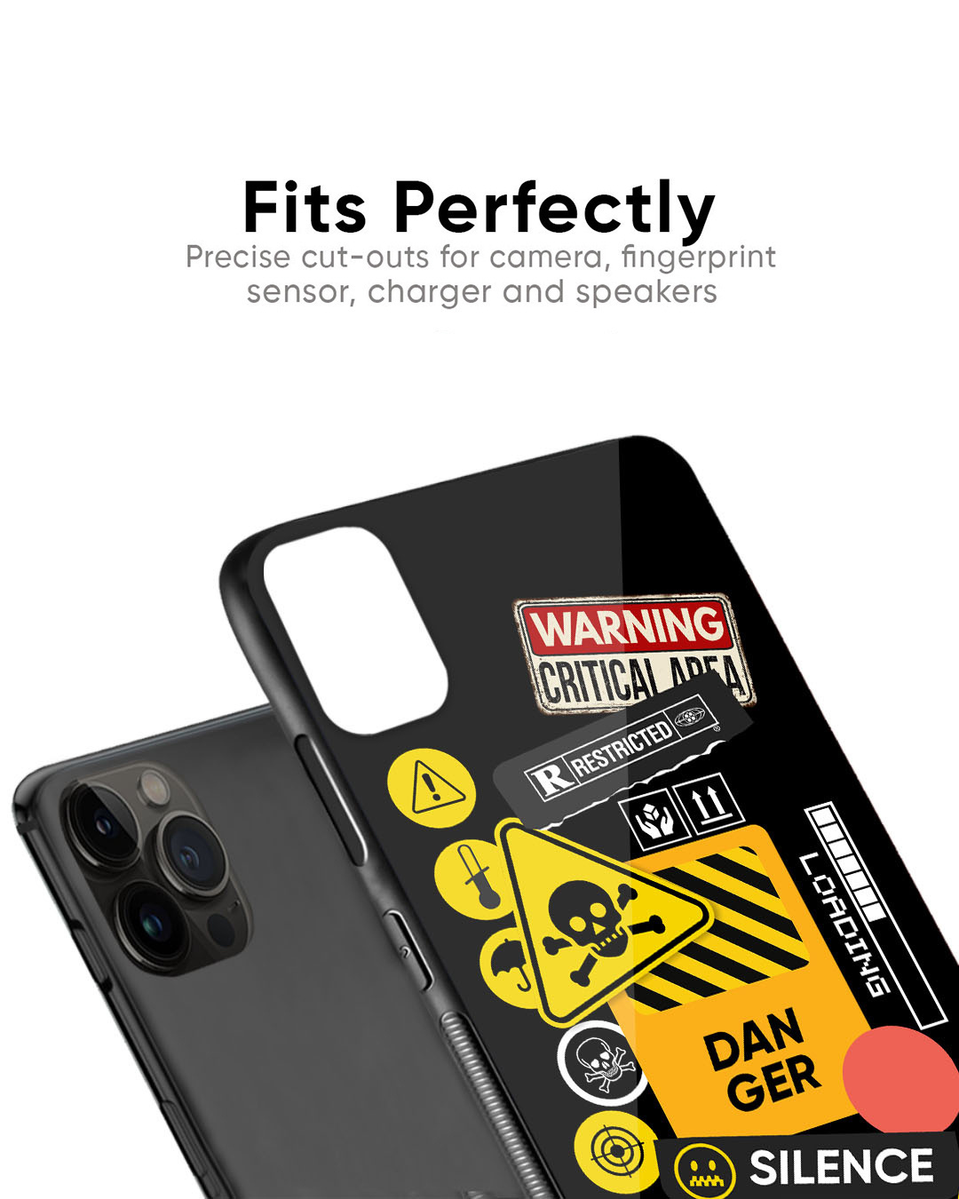 Shop Danger Signs Premium Glass Case for Apple iPhone XS Max (Shock Proof, Scratch Resistant)-Back