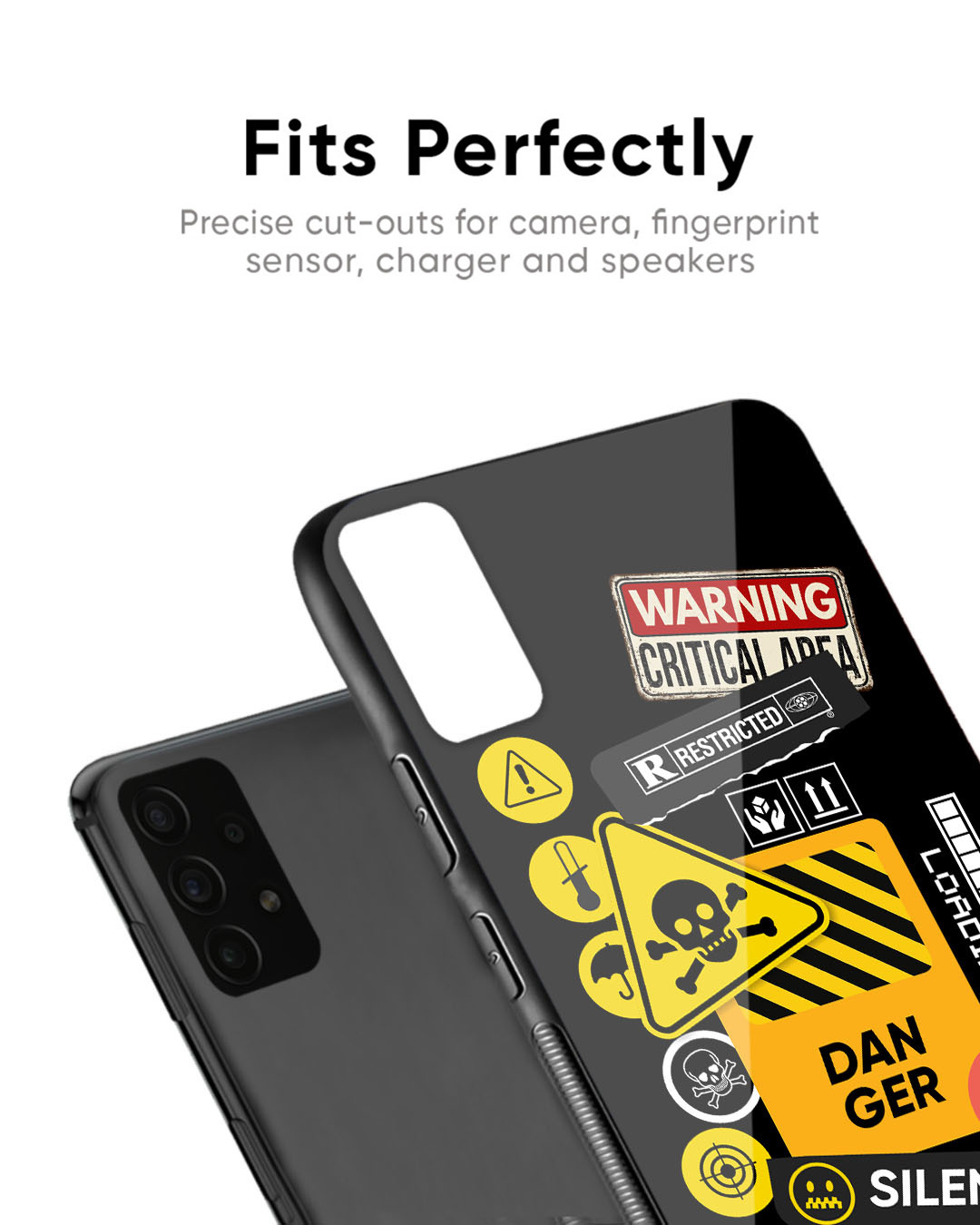 Shop Danger Signs Premium Glass Case for OnePlus 10 Pro (Shock Proof, Scratch Resistant)-Back