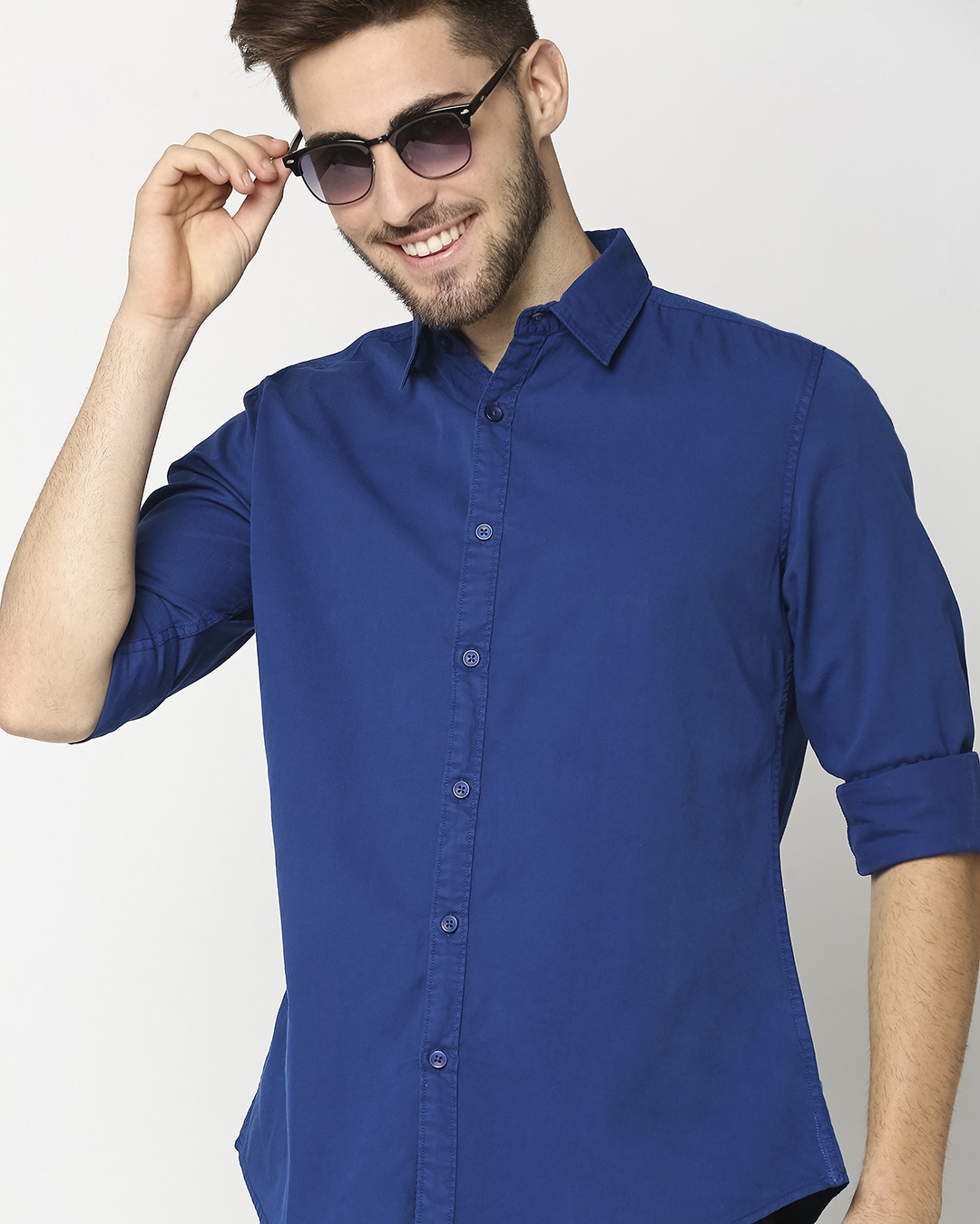Buy Dark Blue Casual Over Dyed Shirt Online at Bewakoof — free download
