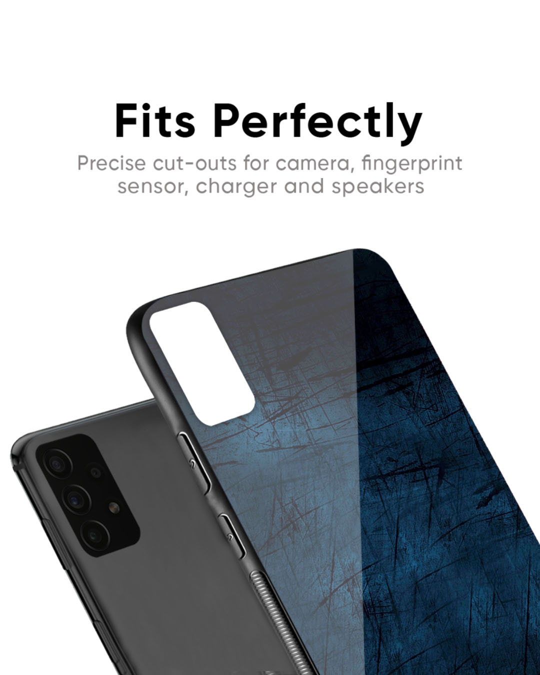 Shop Dark Blue Grunge Premium Glass Case for Google Pixel 6a (Shock Proof, Scratch Resistant)-Back