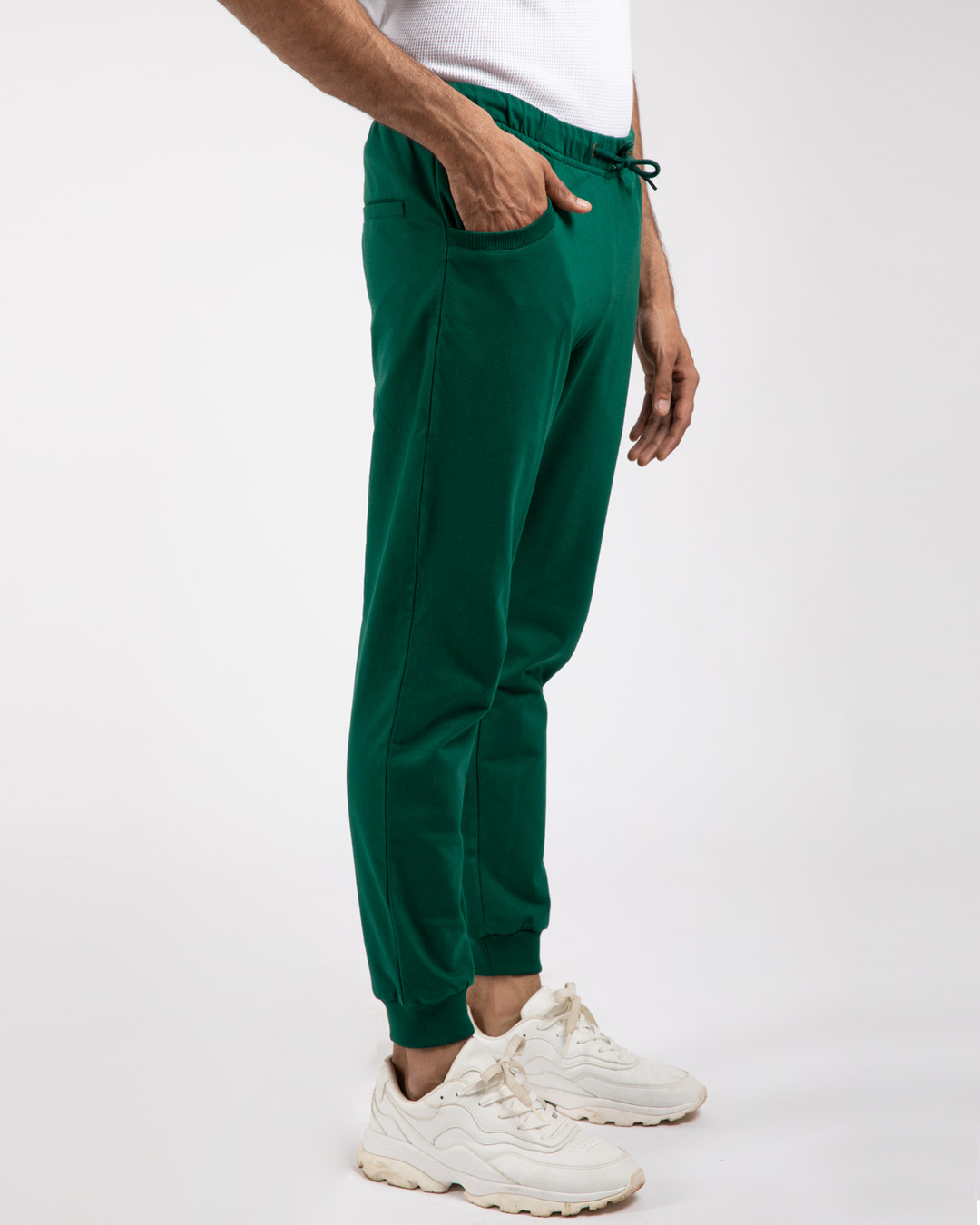 Shop Dark Forest Green Casual Jogger Pants-Back