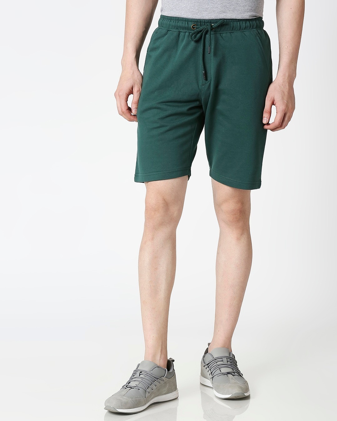 Shop Dark Forest Green Casual Shorts-Back