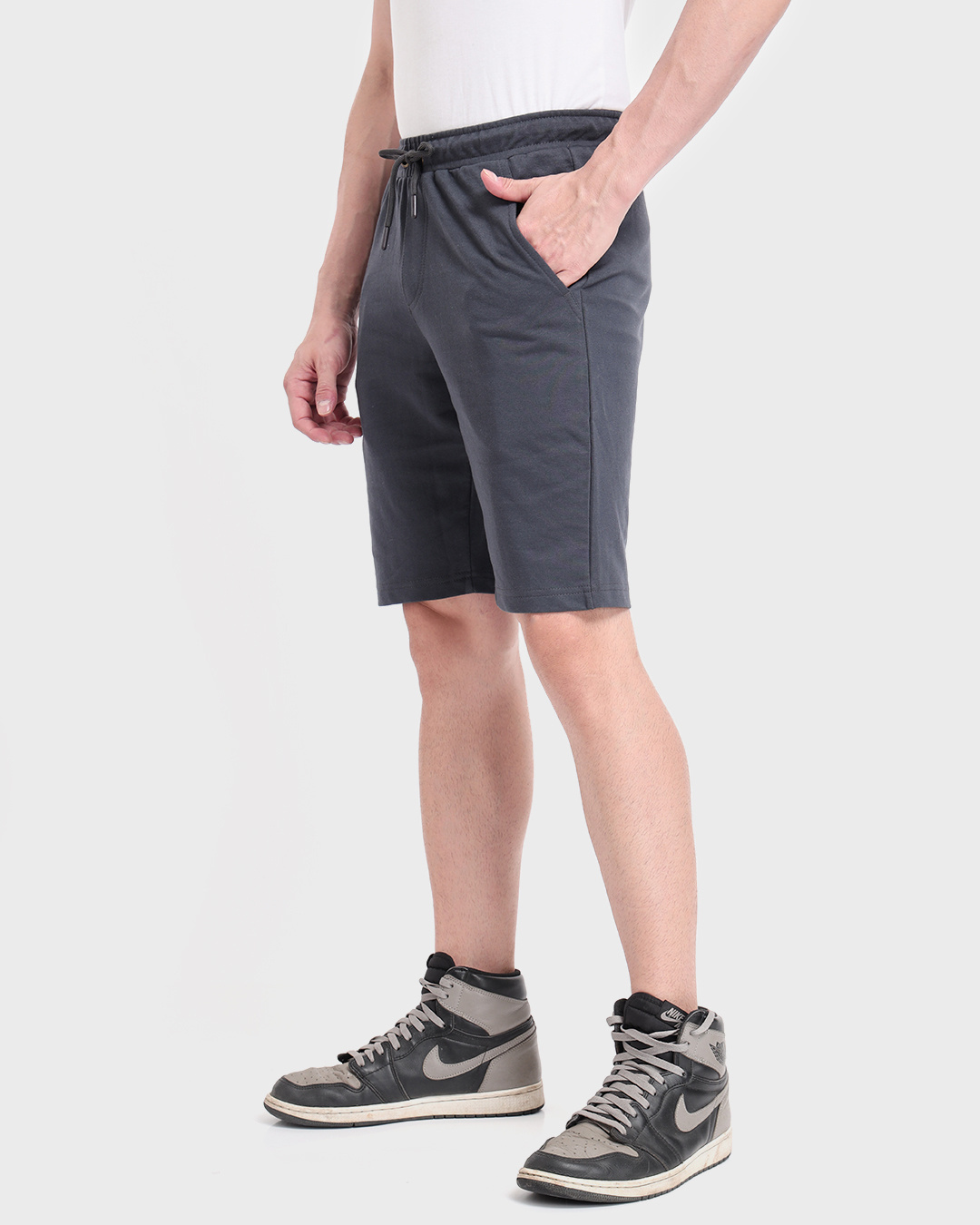 Shop Dark Grey Casual Shorts-Back
