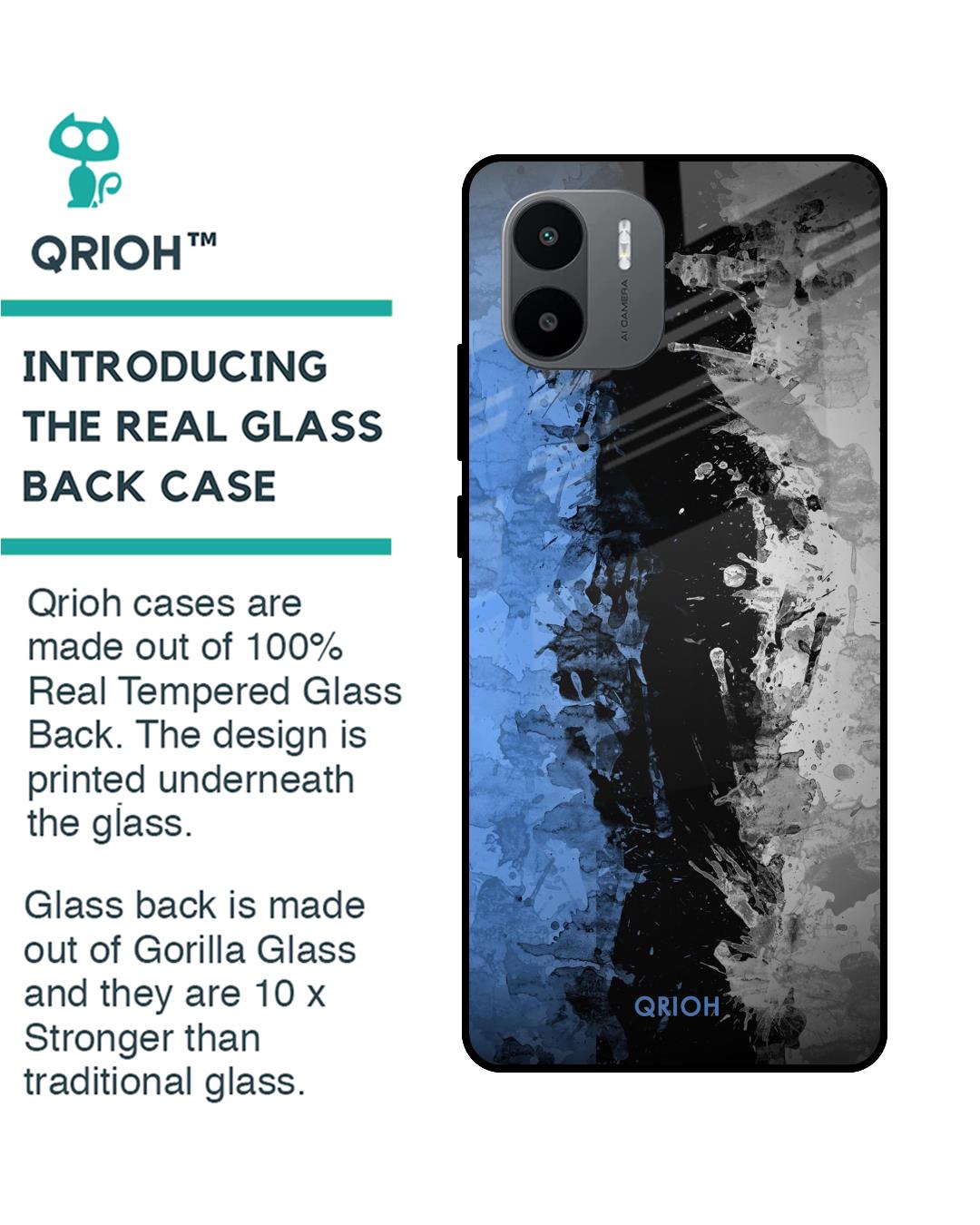 Shop Dark Grunge Printed Premium Glass Case for Redmi A1plus (Shock Proof,Scratch Resistant)-Back