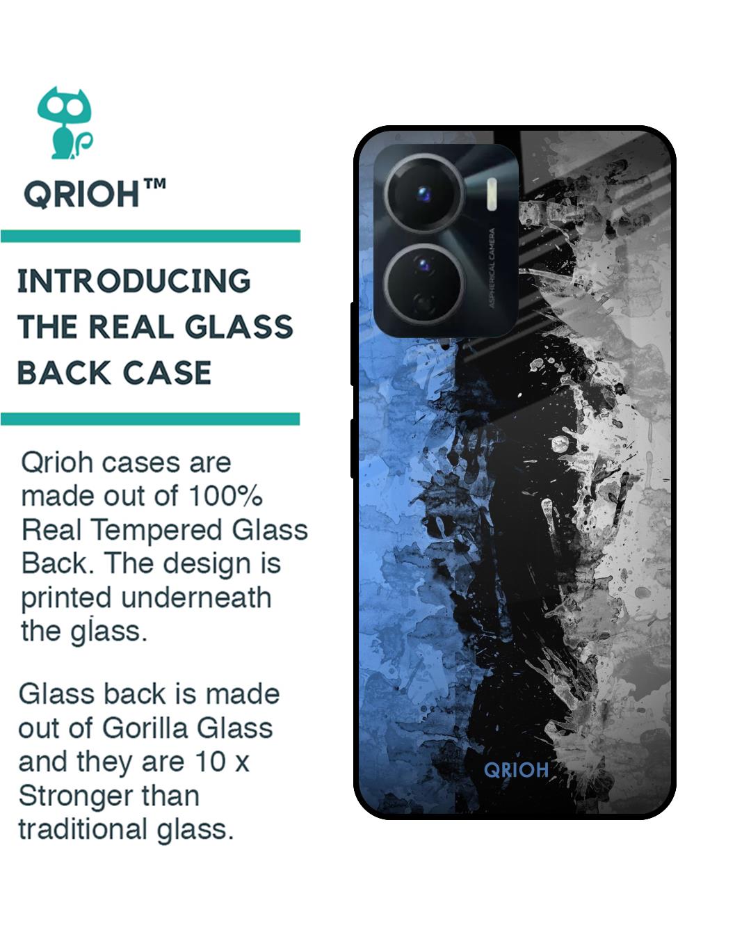 Shop Dark Grunge Printed Premium Glass Case for Vivo Y16 (Shock Proof,Scratch Resistant)-Back