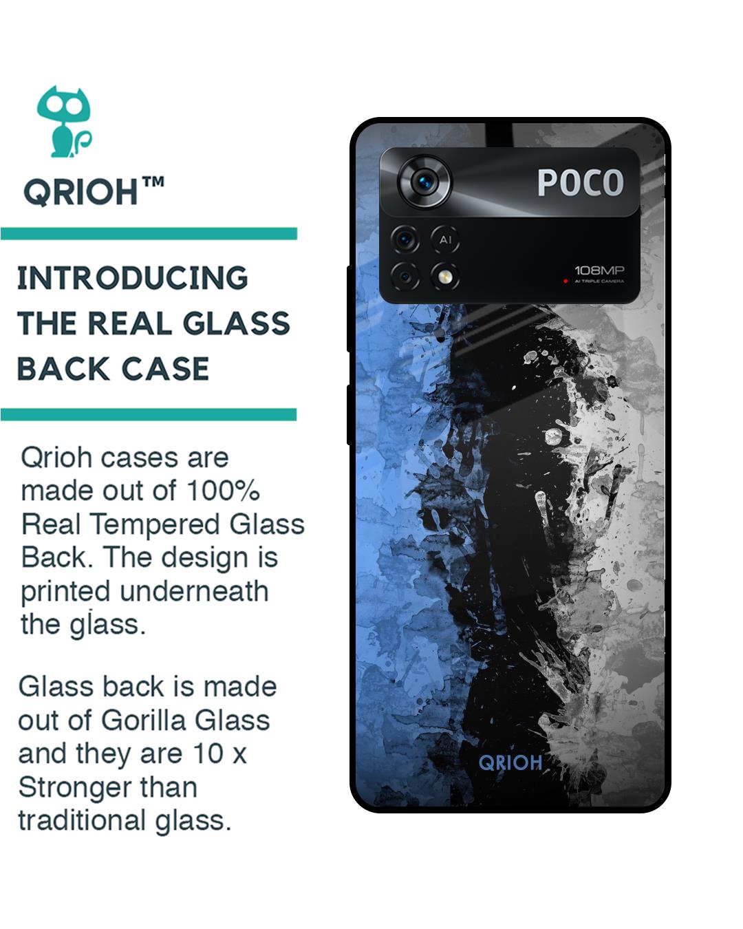 Shop Dark Grunge Printed Premium Glass Cover for Poco X4 Pro 5G (Shock Proof, Scratch Resistant)-Back