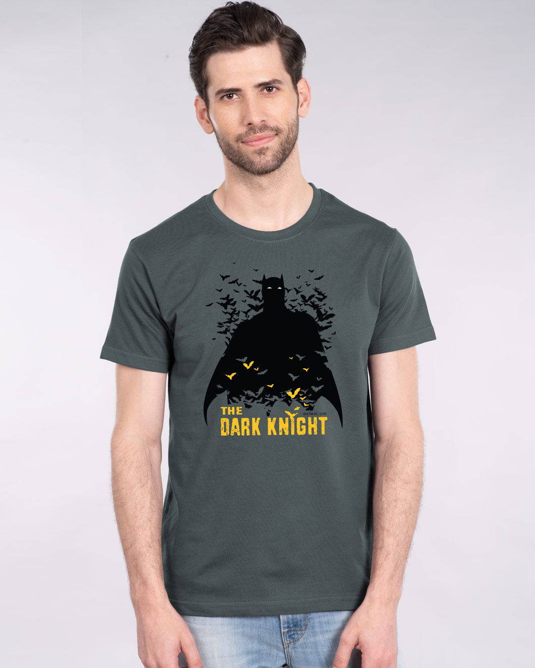 Shop Dark Knight Bats Half Sleeve T-Shirt (BL)-Back