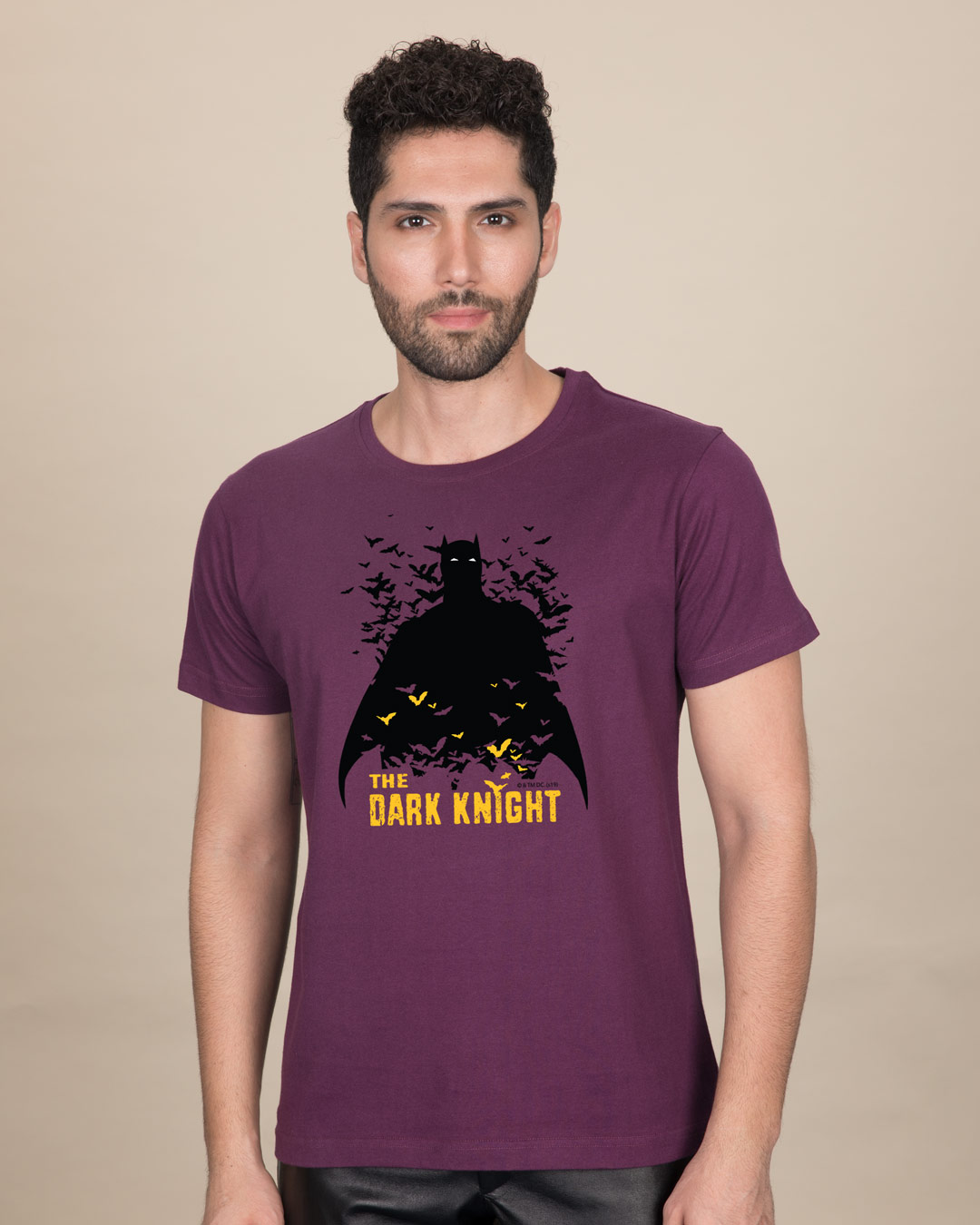 Shop Dark Knight Bats Half Sleeve T-Shirt (BL)-Back