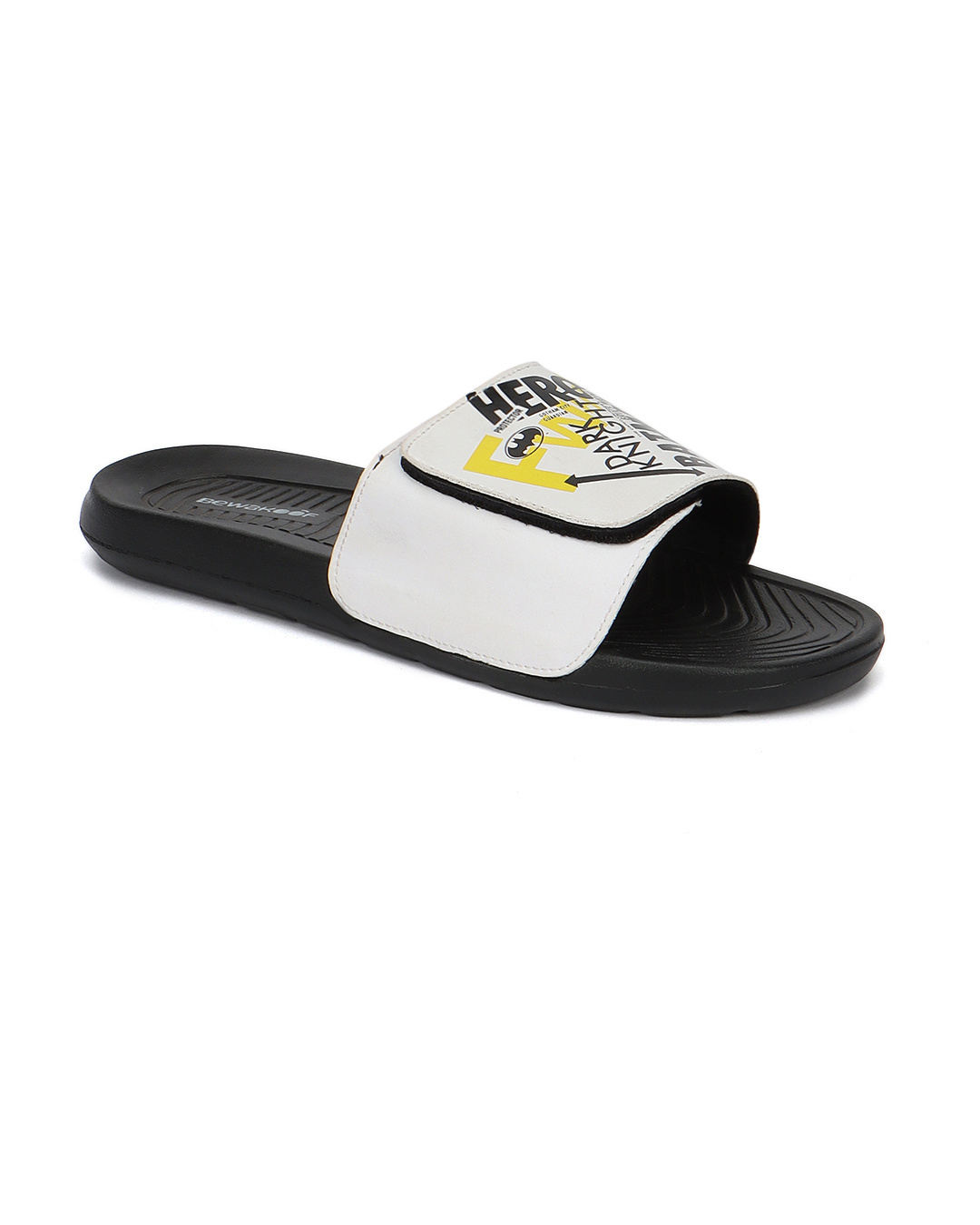 Shop Men's Black Dark knight Graffiti Comfysole Sliders-Back