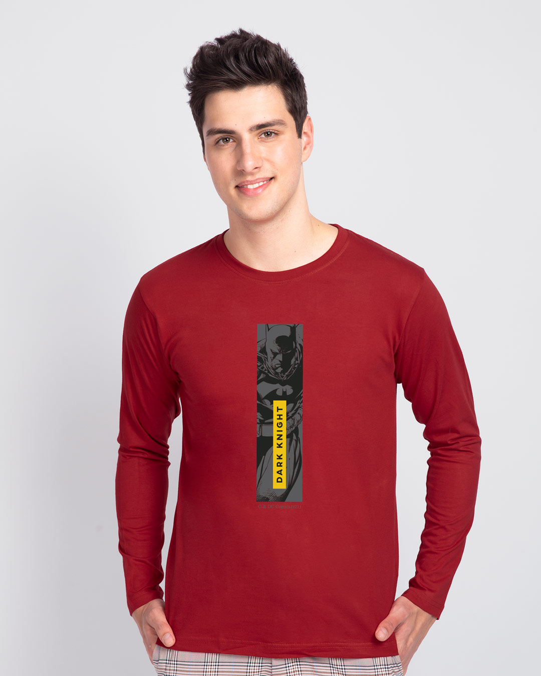 Shop Dark Knight Stripe Full Sleeve T-Shirt Bold Red  (BML)-Back