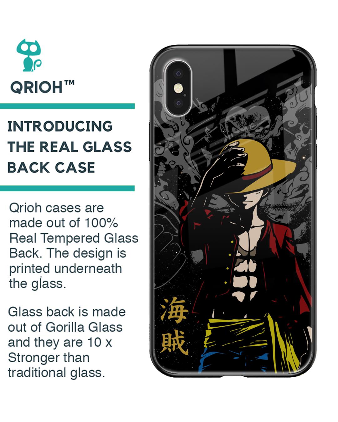 Shop Dark Luffy Premium Glass Case for Apple iPhone XS (Shock Proof,Scratch Resistant)-Back