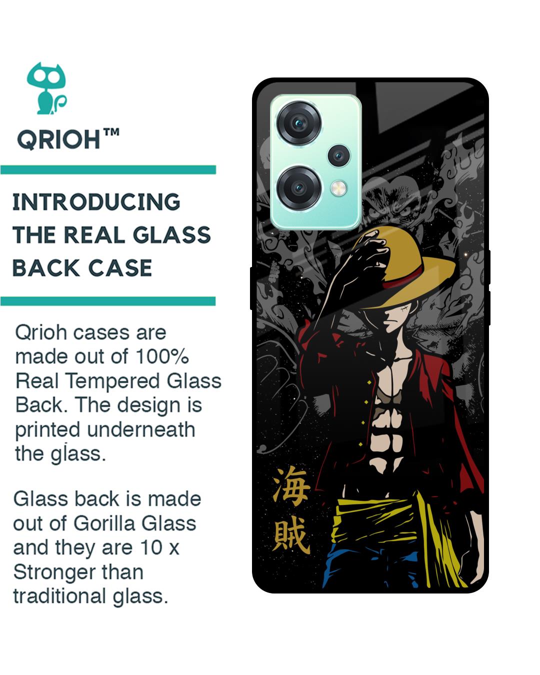 Shop Dark Luffy Premium Glass Case for OnePlus Nord CE 2 Lite 5G (Shock Proof,Scratch Resistant)-Back