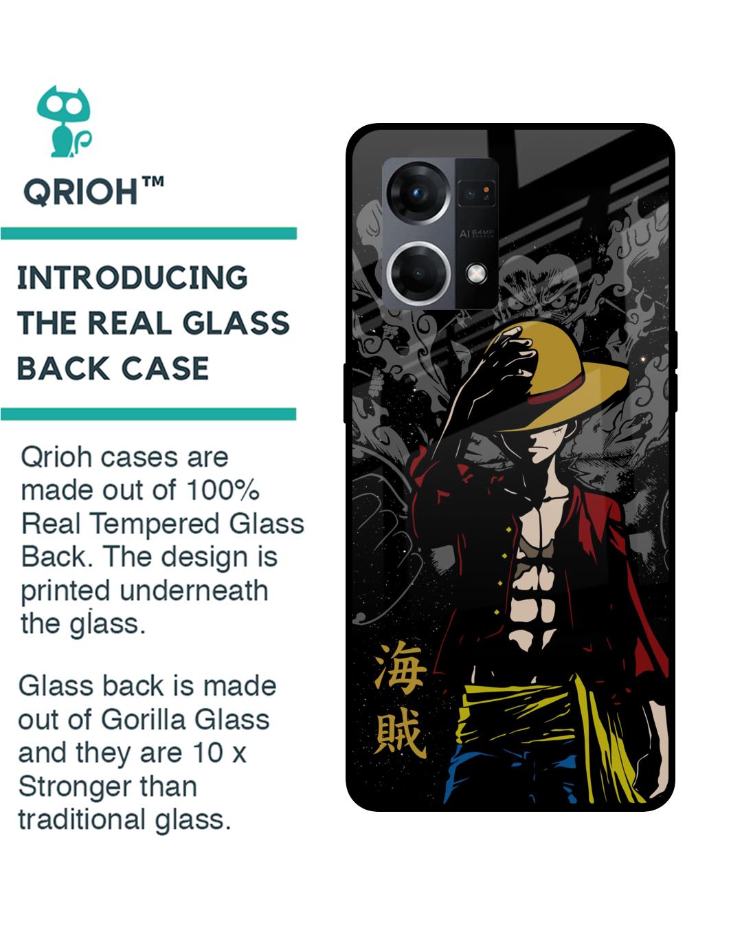 Shop Dark Luffy Premium Glass Case for Oppo F21s Pro (Shock Proof,Scratch Resistant)-Back