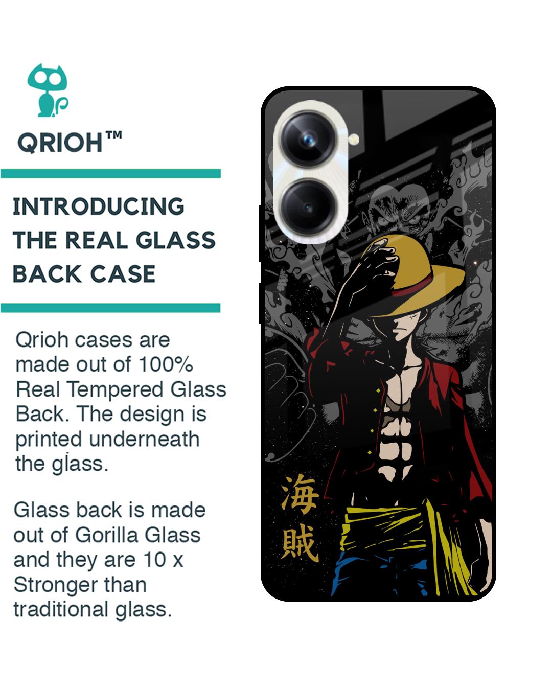 Shop Dark Luffy Premium Glass Case for Realme 10 Pro 5G(Shock Proof, Scratch Resistant)-Back