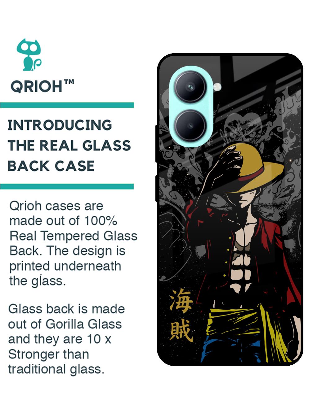 Shop Dark Luffy Premium Glass Case for Realme C33(Shock Proof, Scratch Resistant)-Back