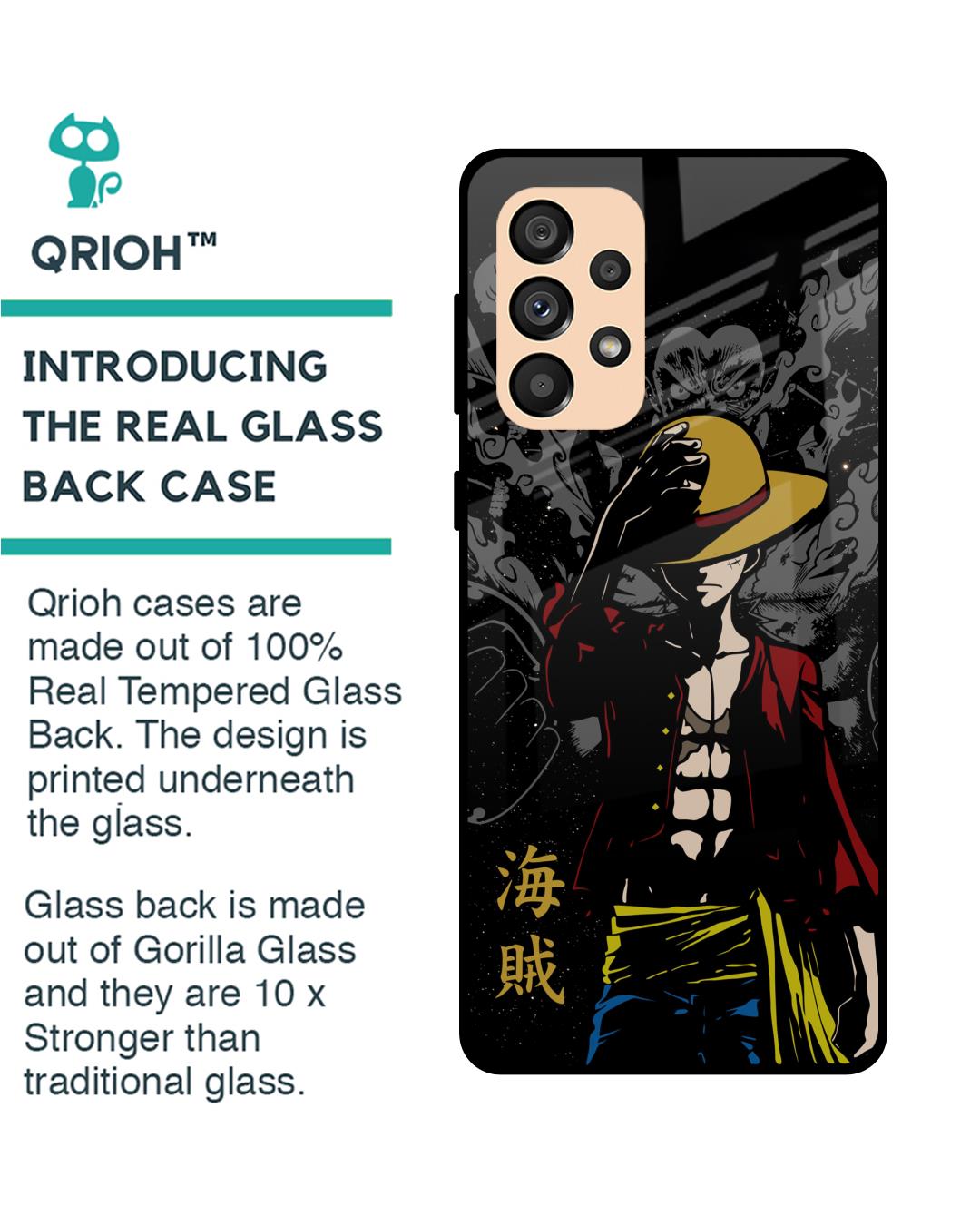 Shop Dark Luffy Premium Glass Case for Samsung Galaxy A33 5G (Shock Proof,Scratch Resistant)-Back