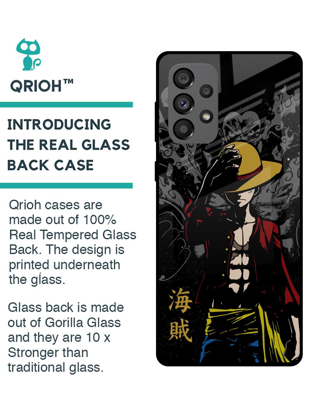 Shop Dark Luffy Premium Glass Case for Samsung Galaxy A73 5G (Shock Proof,Scratch Resistant)-Back