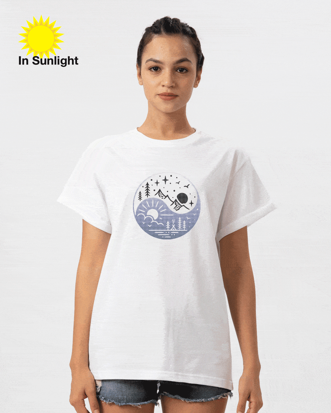 Day Night Ying Yang Sun Active T-Shirt