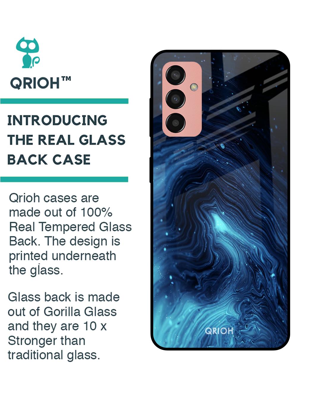 Shop Dazzling Ocean Gradient Premium Glass Cover for Samsung Galaxy M13 (Shock Proof, Scratch Resistant)-Back