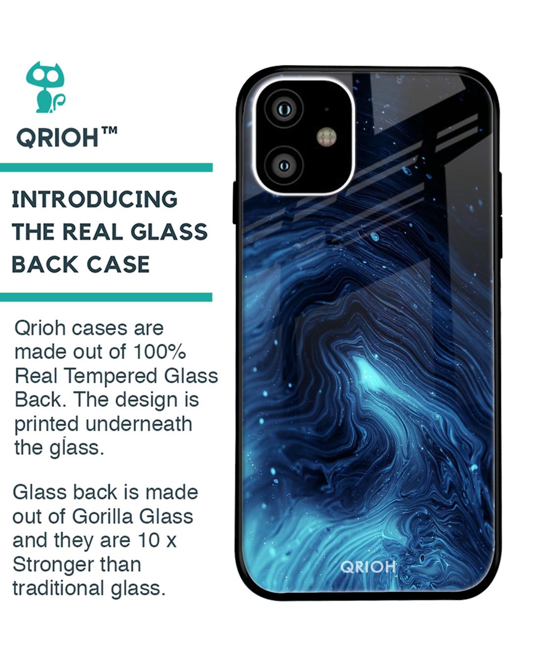 Shop Dazzling Ocean Printed Premium Glass Cover For iPhone 11 (Impact Resistant, Matte Finish)-Back