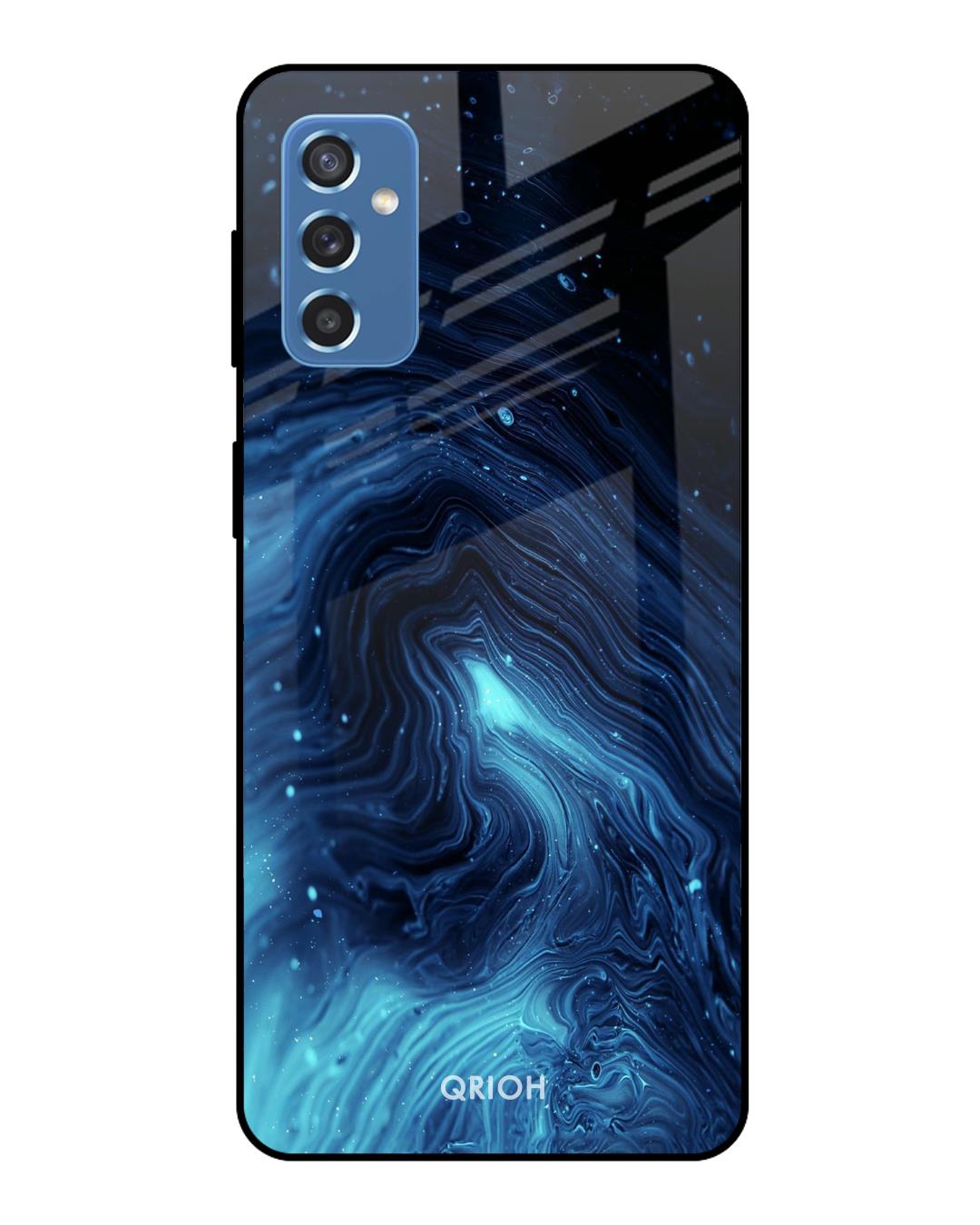 Shop Dazzling Ocean Printed Premium Glass Cover For  M52 5G(Impact Resistant, Matte Finish)-Back