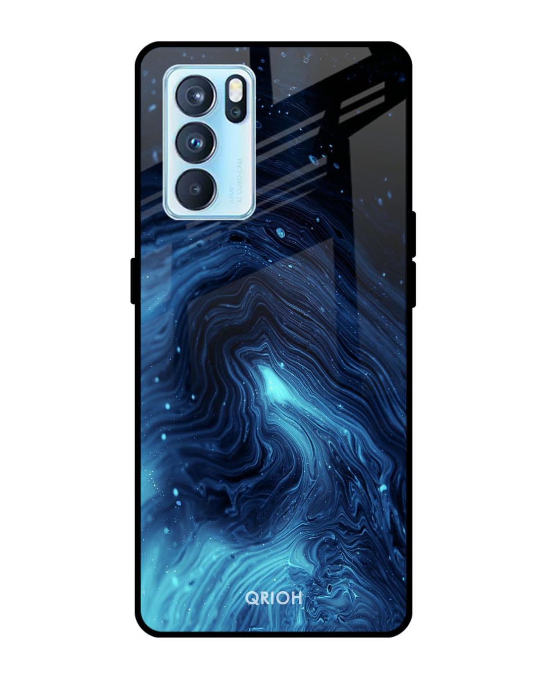 Buy Dazzling Ocean Printed Premium Glass Cover For Oppo Reno6 5G Impact Resistant Matte Finish