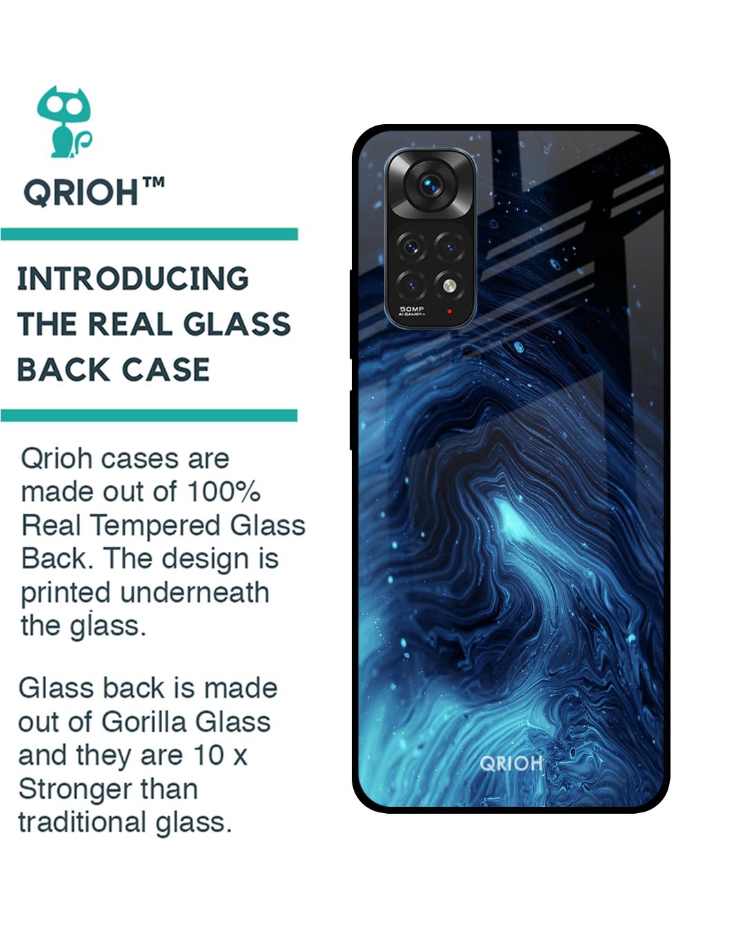 Buy Dazzling Ocean Printed Premium Glass Cover For Redmi Note 11S Impact Resistant Matte