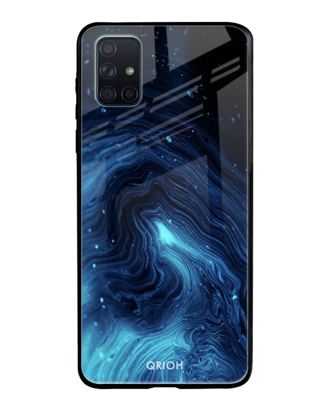 Shop Dazzling Ocean Printed Premium Glass Cover For Samsung Galaxy A71(Impact Resistant, Matte Finish)-Back