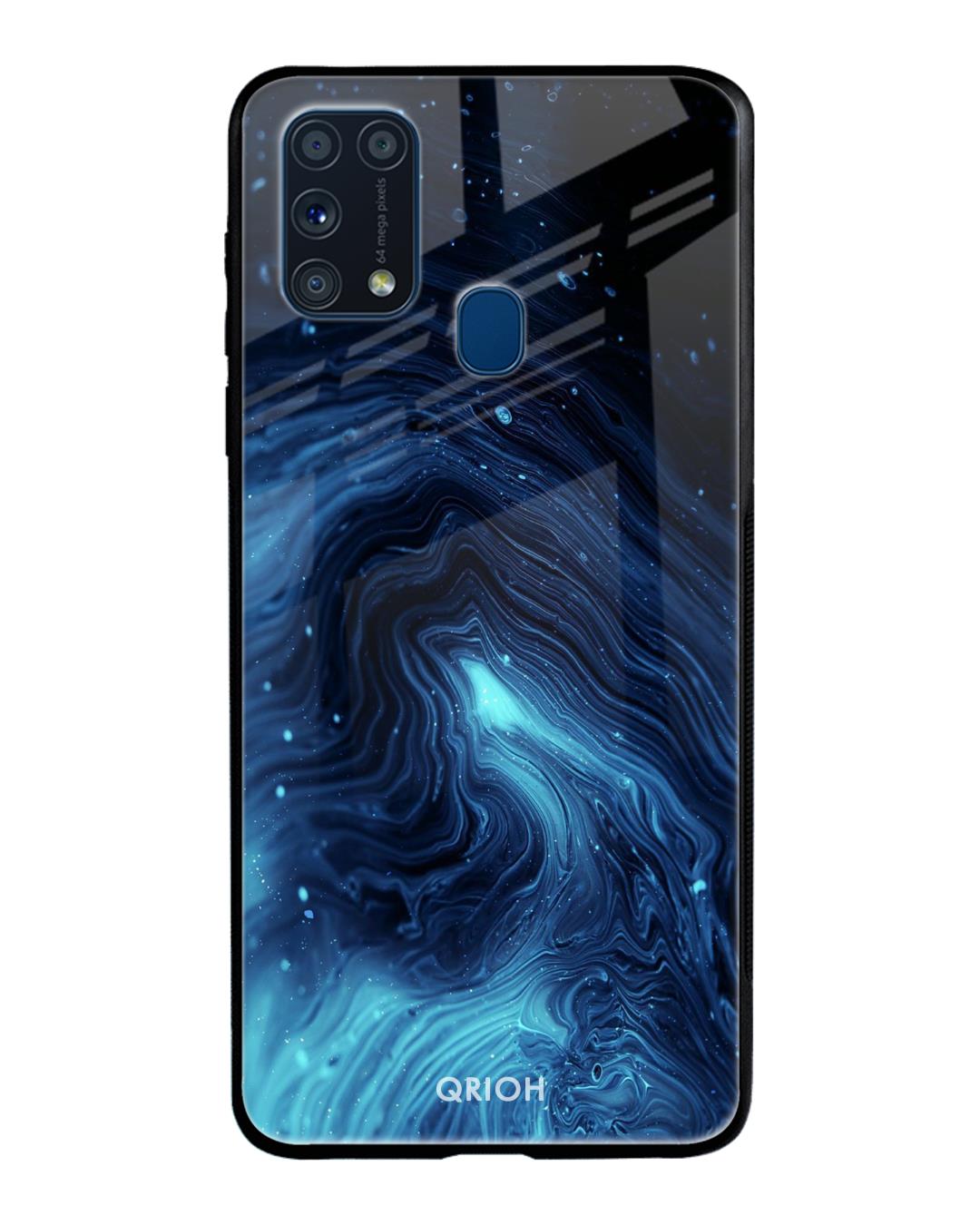 Shop Dazzling Ocean Printed Premium Glass Cover For Samsung Galaxy M31(Impact Resistant, Matte Finish)-Back