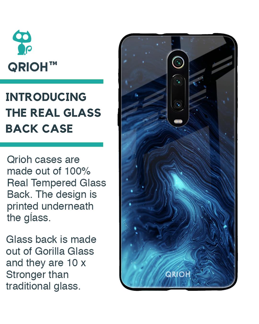 Shop Dazzling Ocean Printed Premium Glass Cover For Xiaomi Redmi K20 Pro (Impact Resistant, Matte Finish)-Back