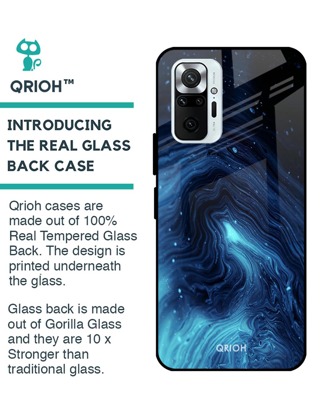 Shop Dazzling Ocean Printed Premium Glass Cover For Xiaomi Redmi Note 10 Pro (Matte Finish)-Back