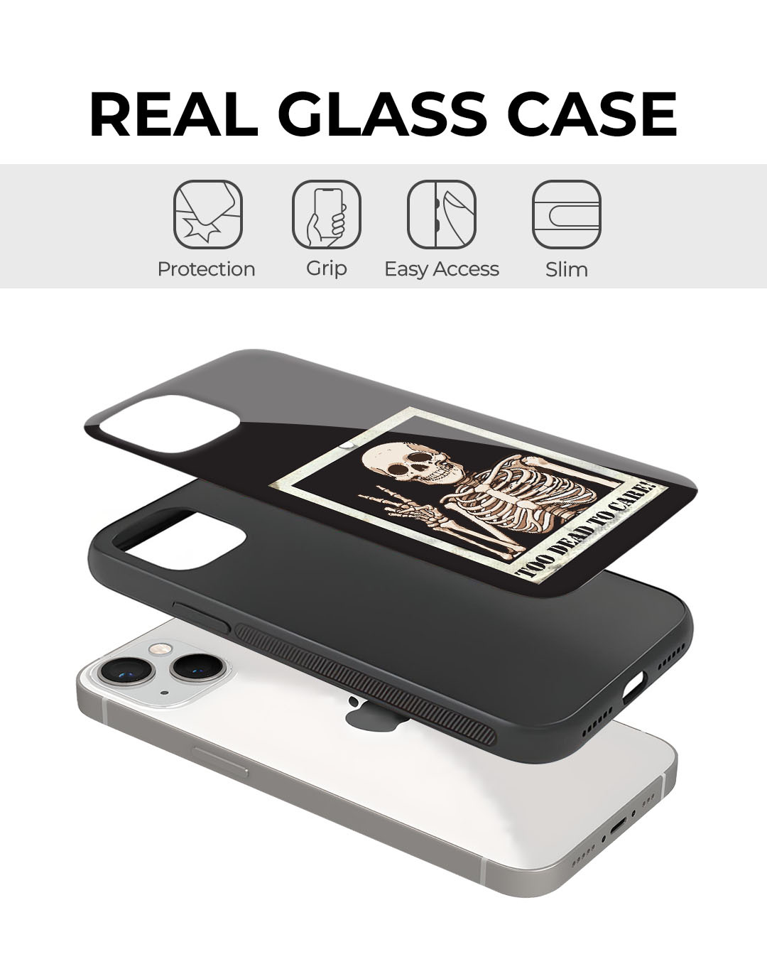 Shop Dead Mood Premium Glass Cover for Apple iPhone 14-Back