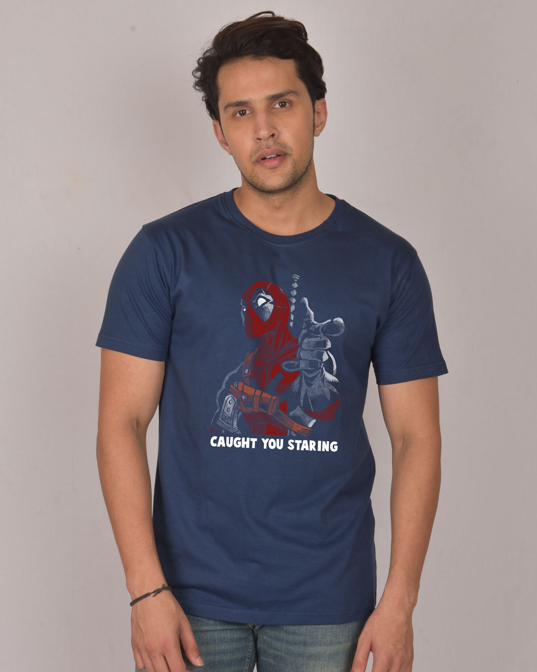 Shop Deadpool Caught You Half Sleeve T-Shirt (DPL)-Back